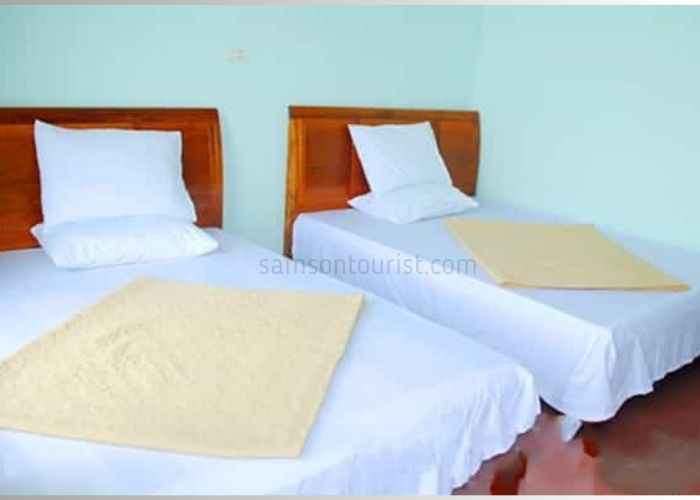 Phòng nghỉ trang nhã, setup 2 giường 1m4 x 2m