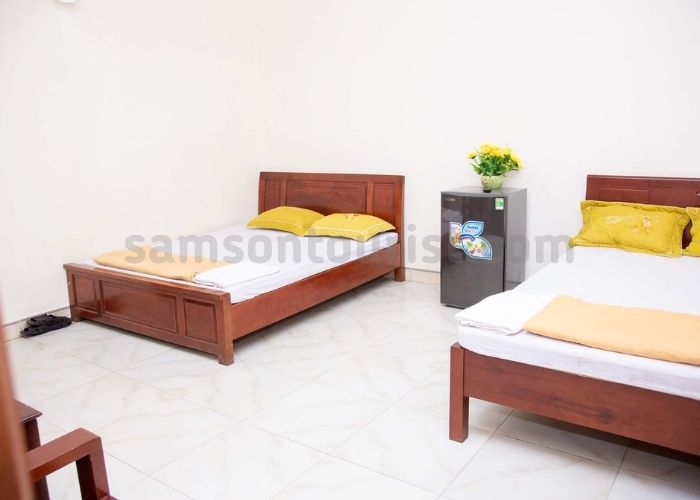 Phòng nghỉ đều được trang bị 2 giuòng đôi 