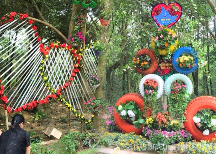 Hòn Trống Mái tràn ngập sắc hoa
