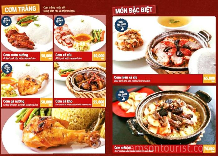 Menu cơm sườn đa dạng hấp dẫn